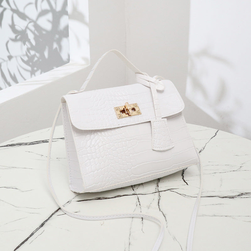 Wholesale PU Crocodile Patterned Small Square Bag Single Shoulder Crossbody Bag